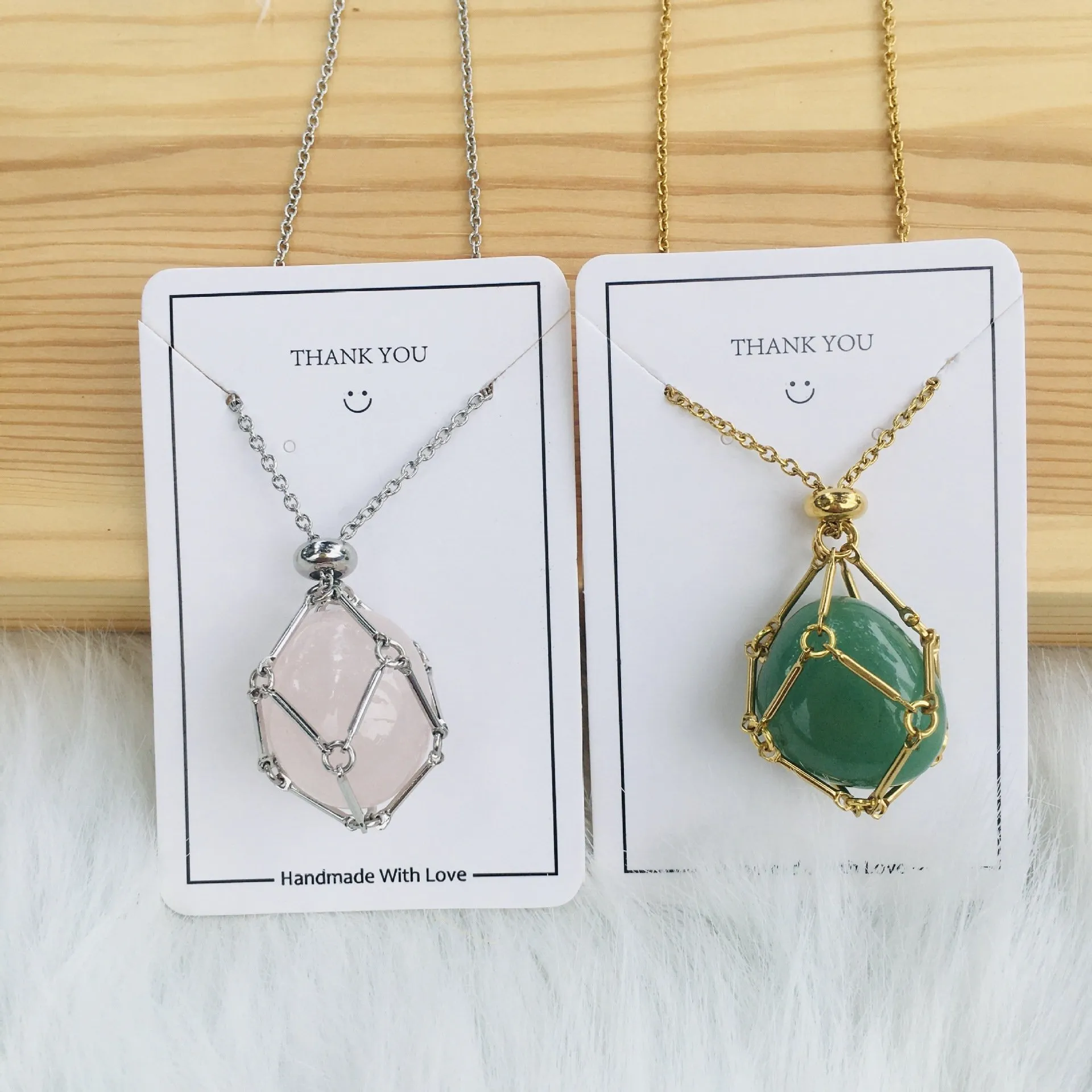 Gift-ready crystal stone holder necklace packaging
