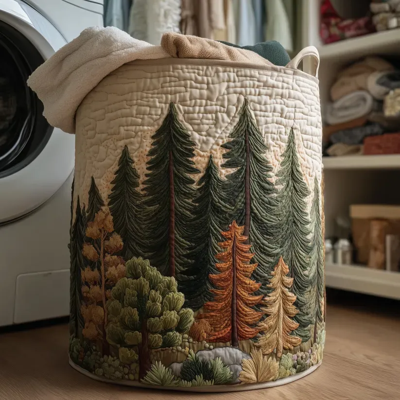 Hot Seller Quilted Laundry Basket | Animals oceans  forests