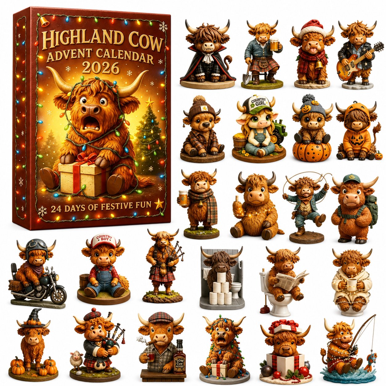 24 Days of Highland Cow Christmas surprises