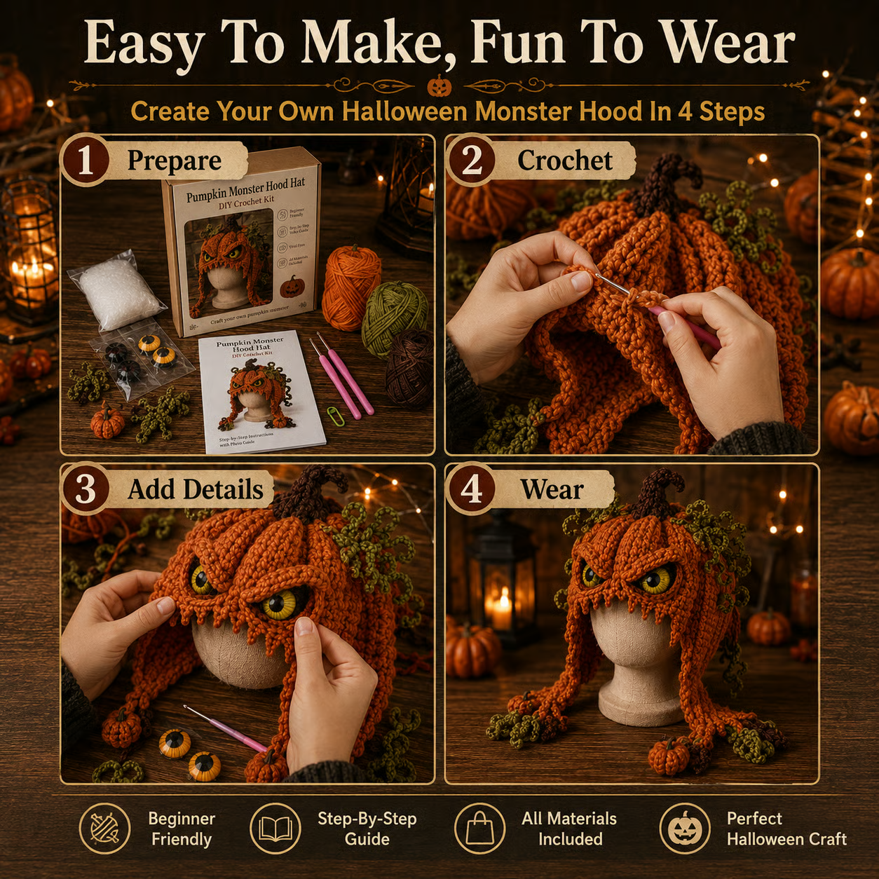 Halloween-Themed DIY Crochet Kit Series