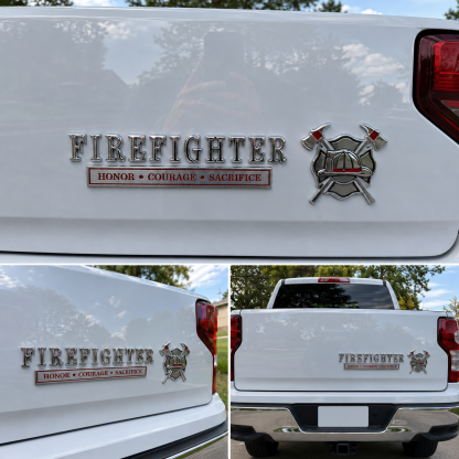 Firefighter Honor Courage Sacrifice Car Emblem Metal Badge