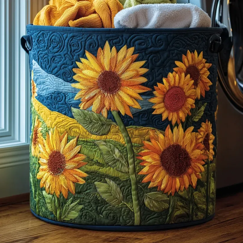 Hot Seller Floral Quilted Laundry Basket