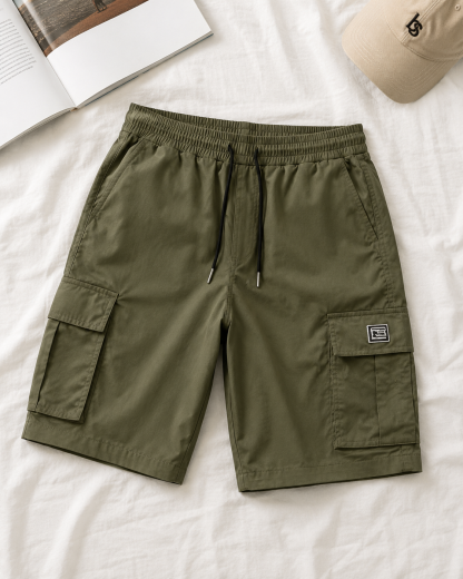 Men's 8-Pack Elastic Waist Drawstring Cargo Shorts