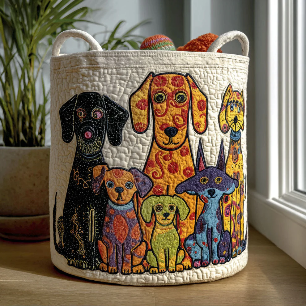 Hot-selling Dog-Themed Quilted Laundry Baskets in Various Styles