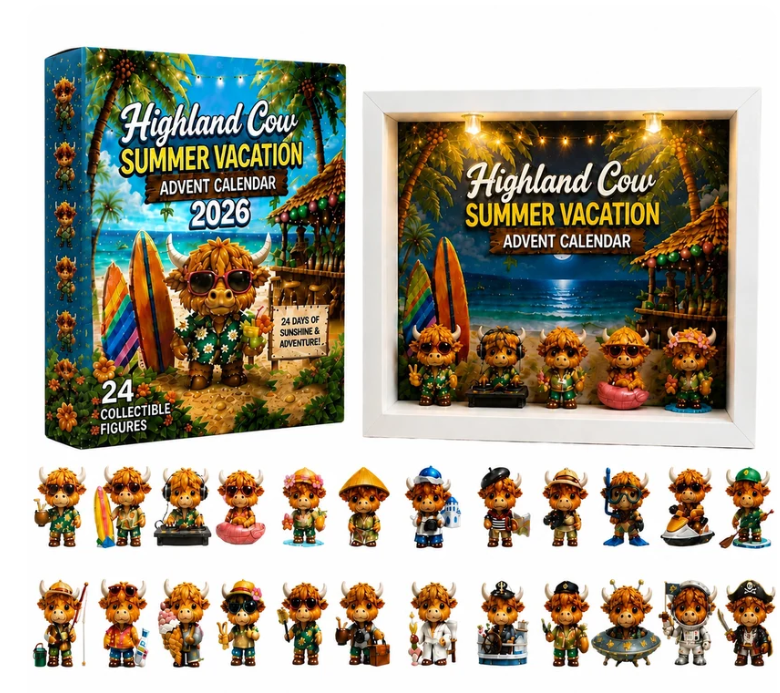 🔥 FLASH SALE 50% OFF - 🐮 Highland Cow Summer Vacation Advent Calendar 2026