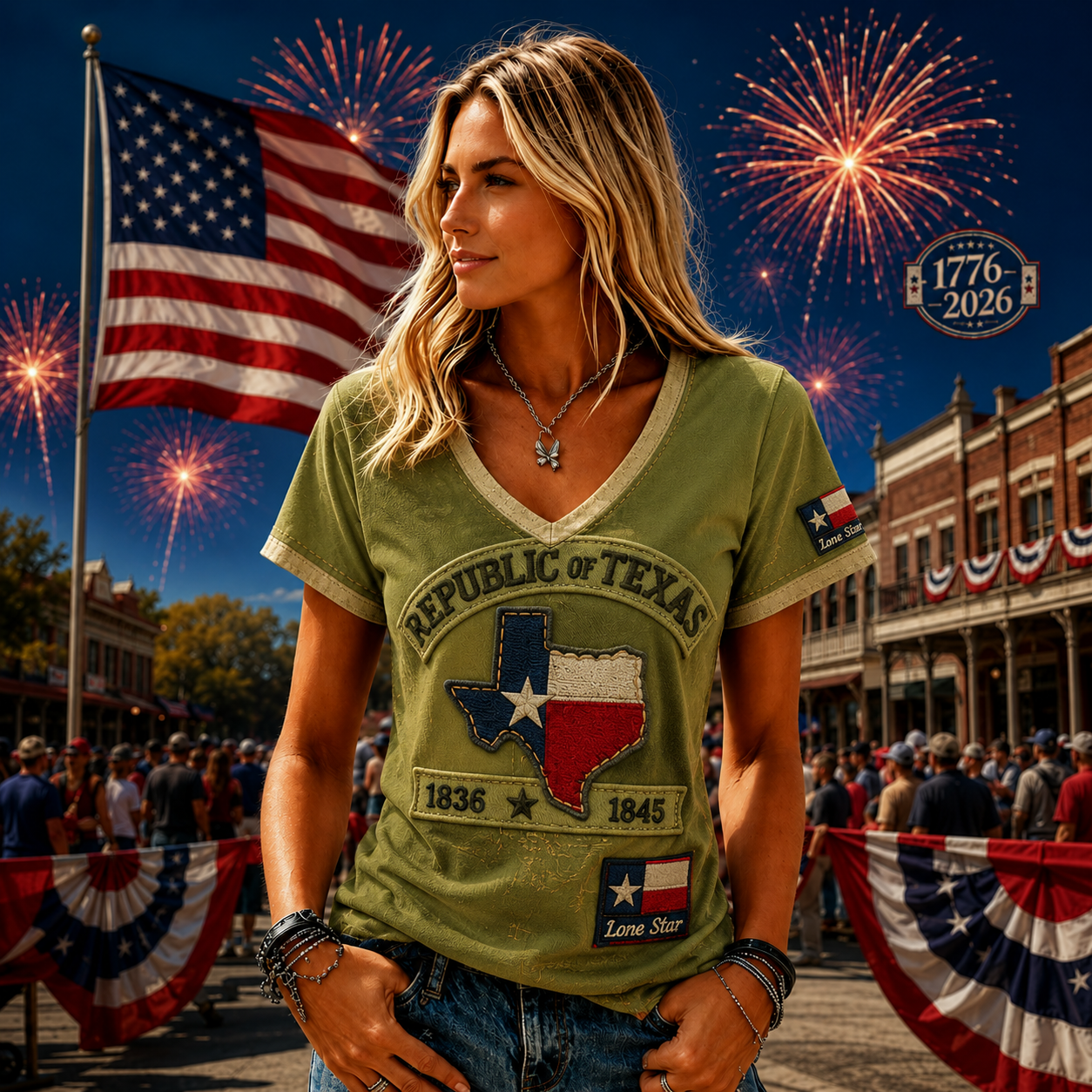 Women's V-Neck Tee – Celebrate Texas Pride in Style