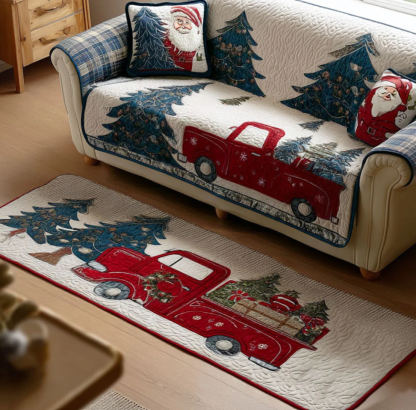 Immersive Illusion Hallway Quilted Runner Rug Carpet with Dragon Train Gnome Themed Pattern Non-Slip Durable Polyester Floor Mat for Home Decoration