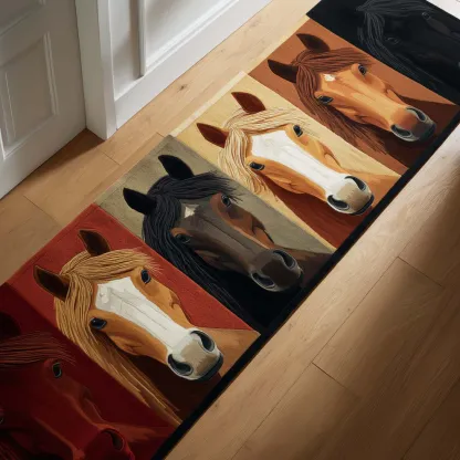 3D Calm Pasture Quilted Runner Rug  | Horse