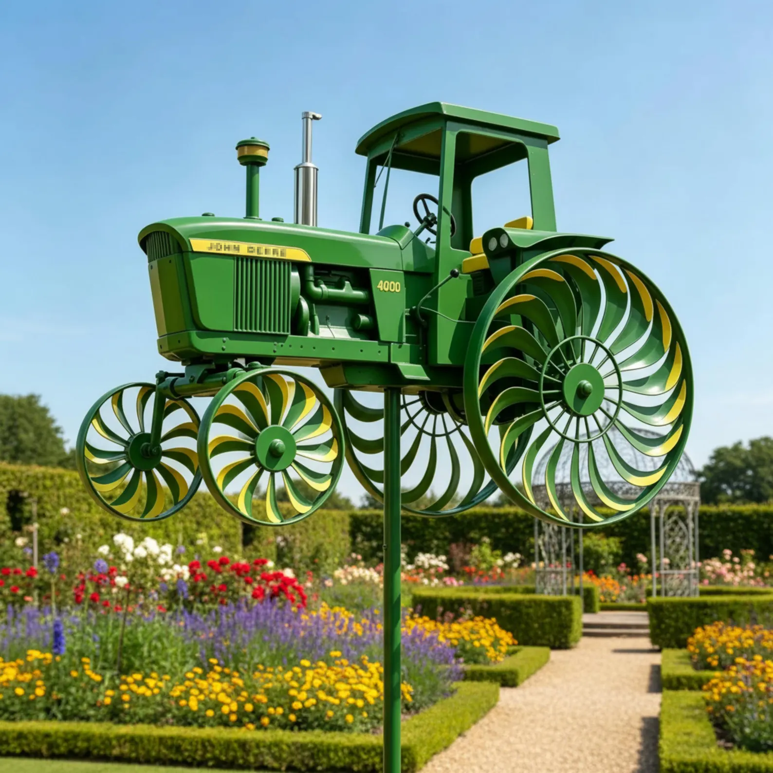 🔥Limited Edition🔥 Garden Classic Tractor Wind Spinner - Rotating Yard Stake Decor for Lawn, Patio & Flower Beds