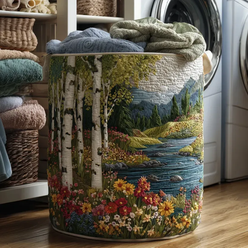 Hot Seller Quilted Laundry Basket | Animals oceans  forests