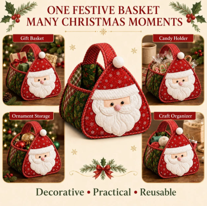 🎄 Christmas Character Quilted Carry Basket