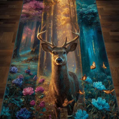 3D Golden Glade Runner Rug  | Deer