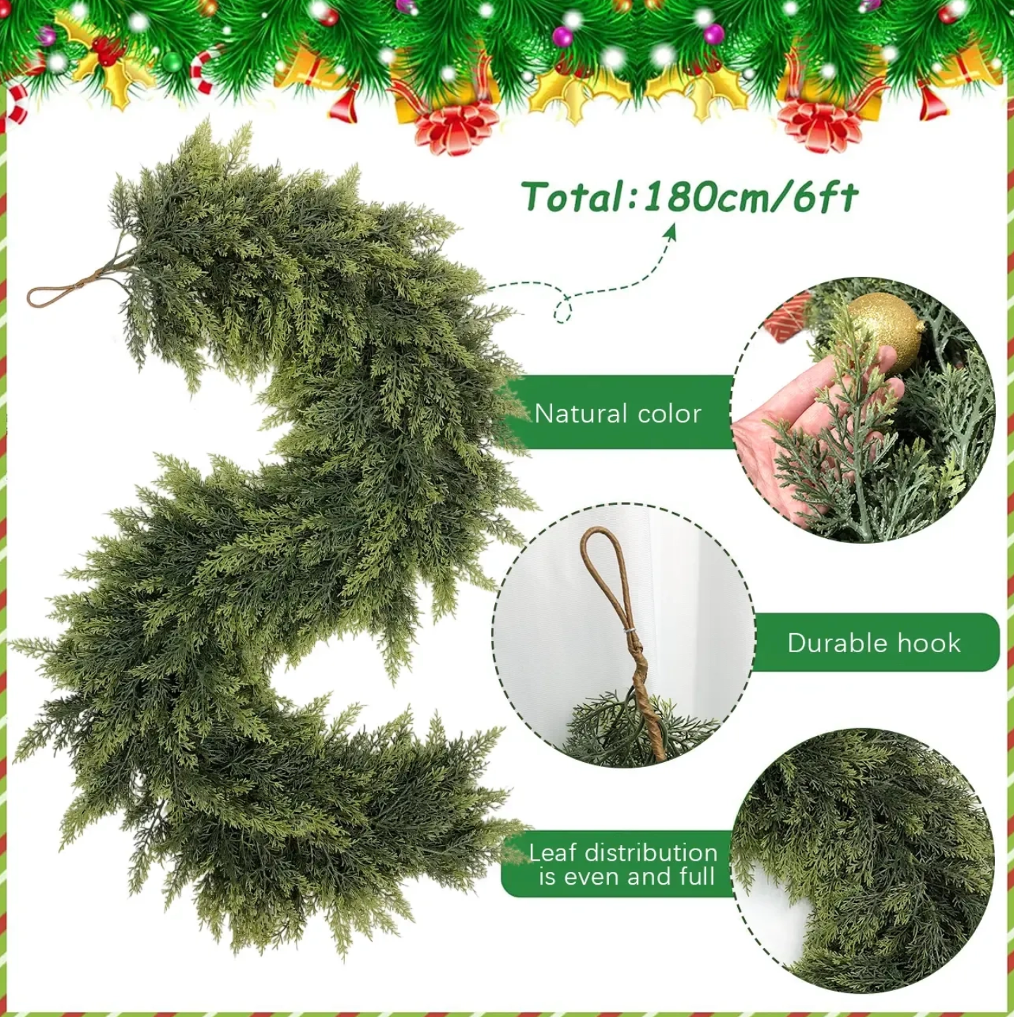 🎄💥BUY 1 GET 1 FREE (2 PCS) | Lifelike Winter Pine Greenery for Christmas Mantle, Table & Wall Decor