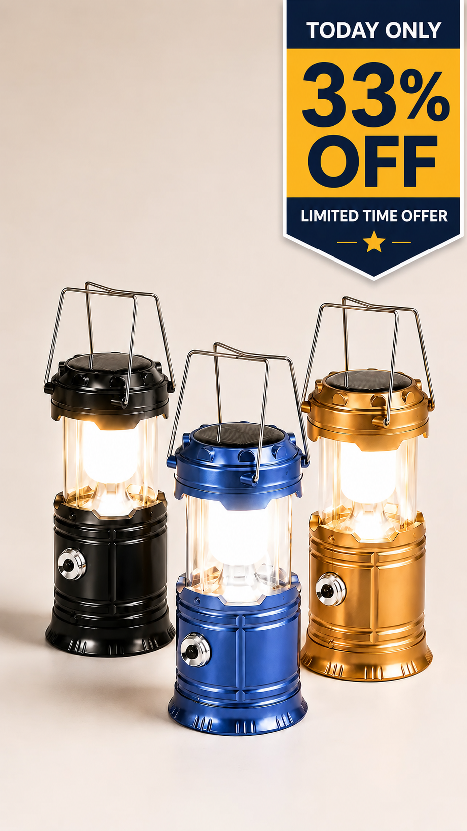 Offer product image placeholder: black/blue/gold solar light bundle deal