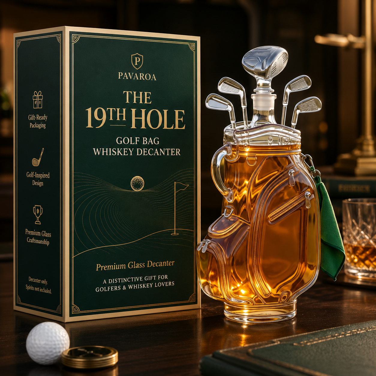 The 19th Hole — Golf Bag Whiskey Decanter