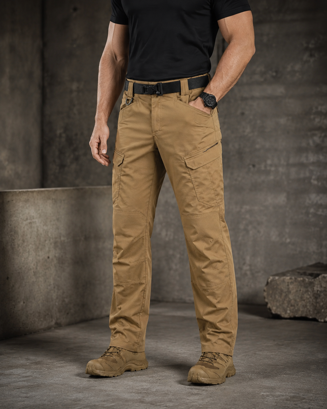 Lightweight Waterproof Ripstop Pants With 8 Pockets, Elastic Waistband-Unisex Stretch Fit