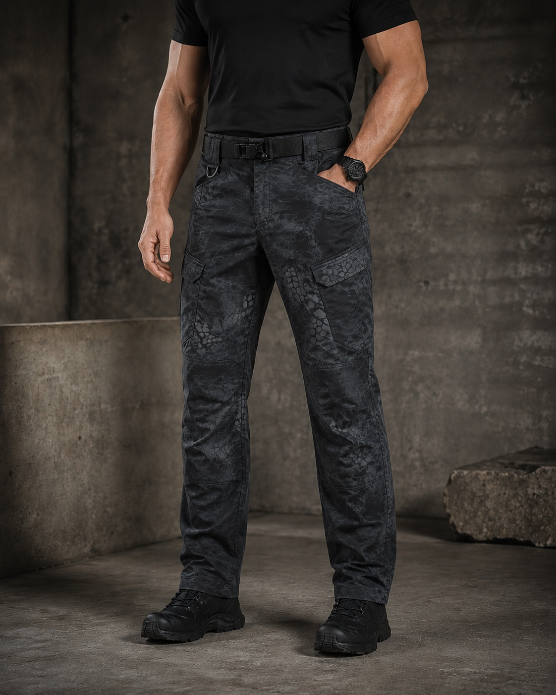 Lightweight Waterproof Ripstop Pants With 8 Pockets, Elastic Waistband-Unisex Stretch Fit