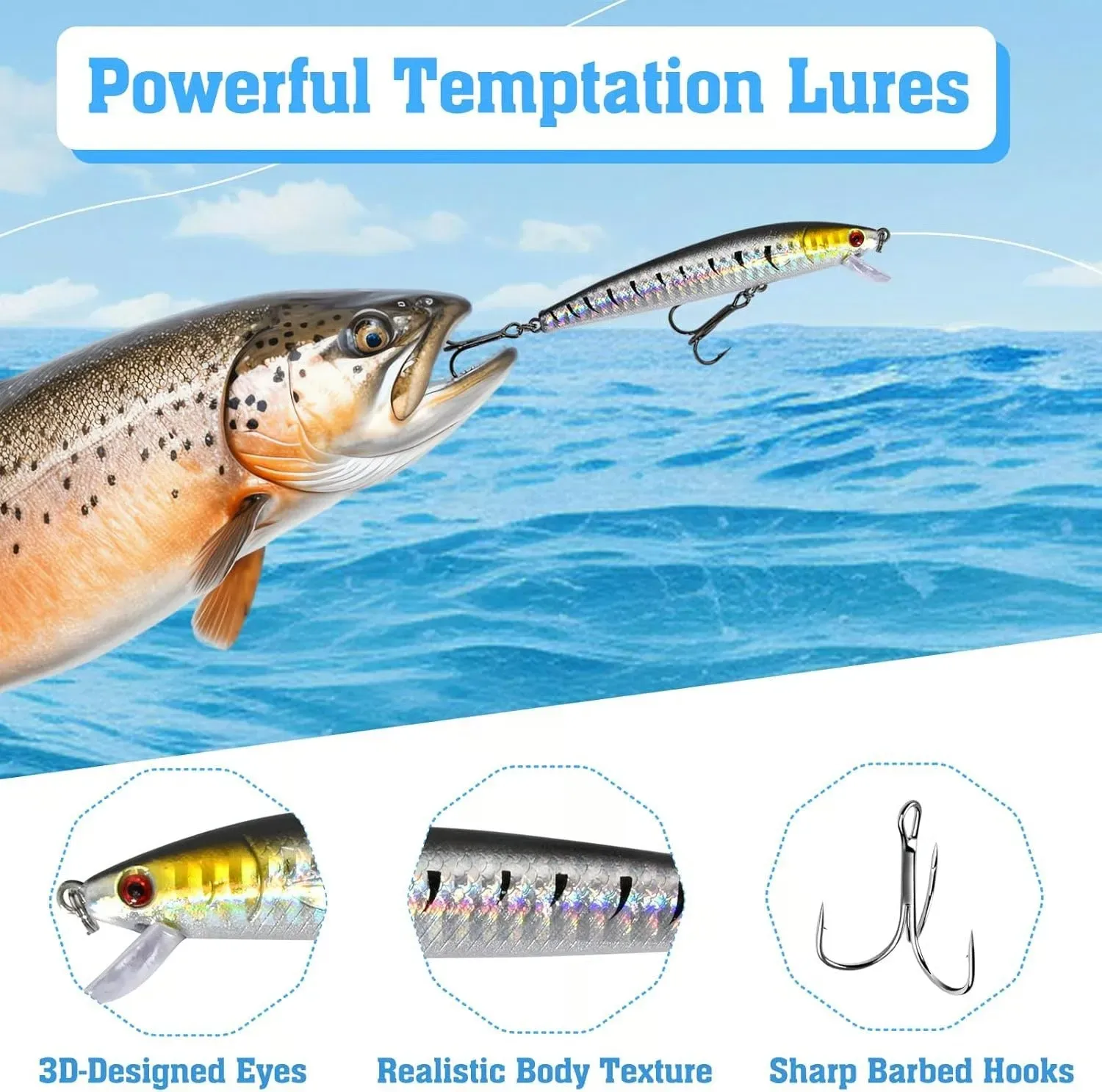 Fishing advent calendar 2026 Lure Set – Premium Xmas Surprise Fishing Bait Gift for Father, Grandpa, Brother, Boyfriend