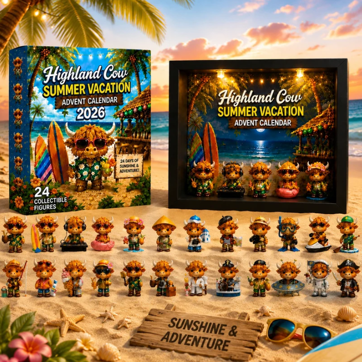 🔥 FLASH SALE 50% OFF - 🐮 Highland Cow Summer Vacation Advent Calendar 2026