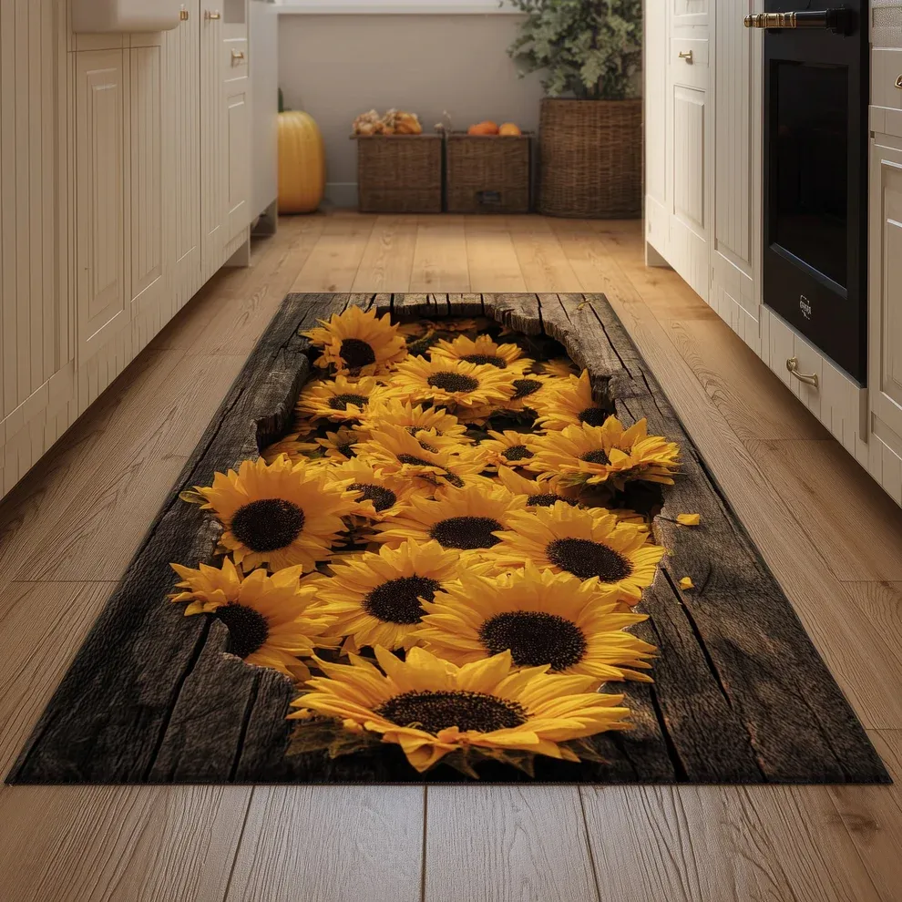 3D Sunflower Hollow Runner Rug | Sunflower
