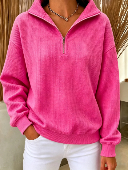 Women's Waffle Knit Quarter-Zip