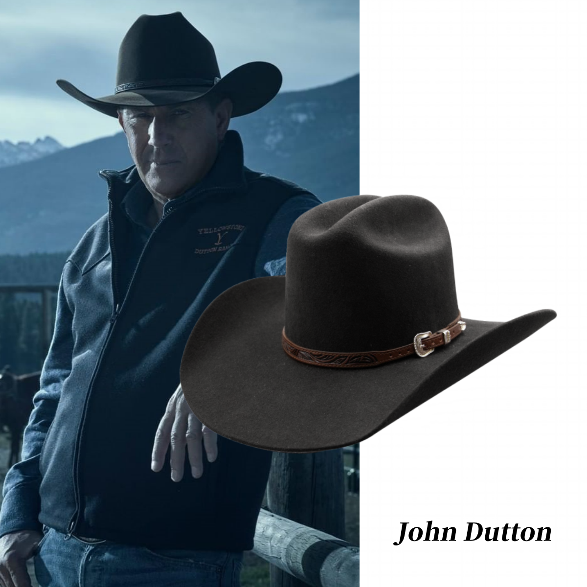 John Dutton Leather Cowboy Hat