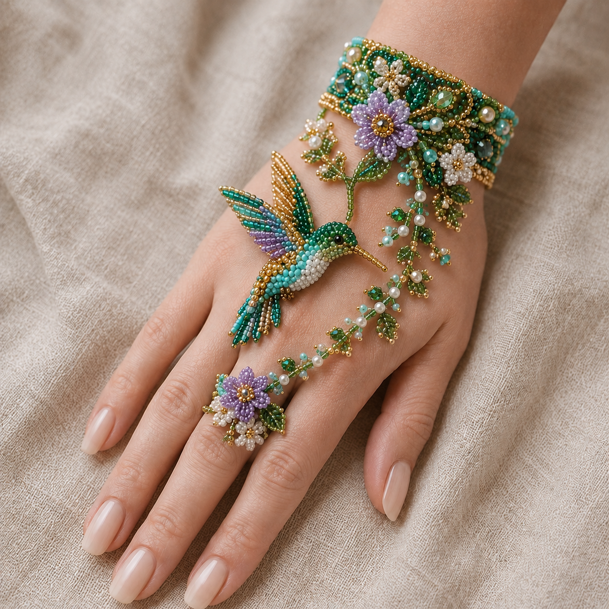 🔥  NEW ARRIVAL✨ DIY Beaded Hand Bracelet Kit – Create Your Own Wearable Art
