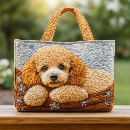 Winter Paws & Cozy Whispers Quilted Tote Bag ❄️🐾✨