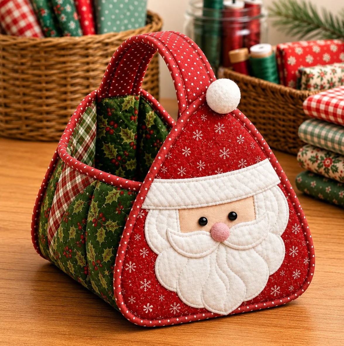 🎄 Christmas Character Quilted Carry Basket