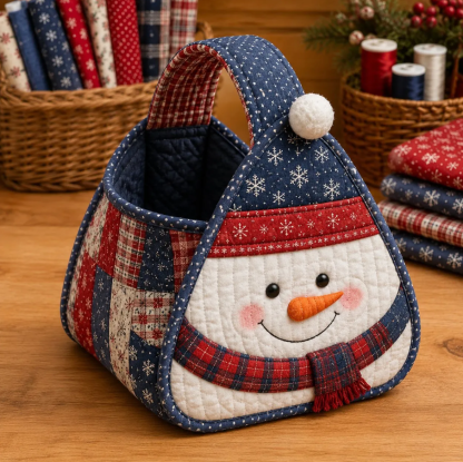 🎄 Christmas Character Quilted Carry Basket