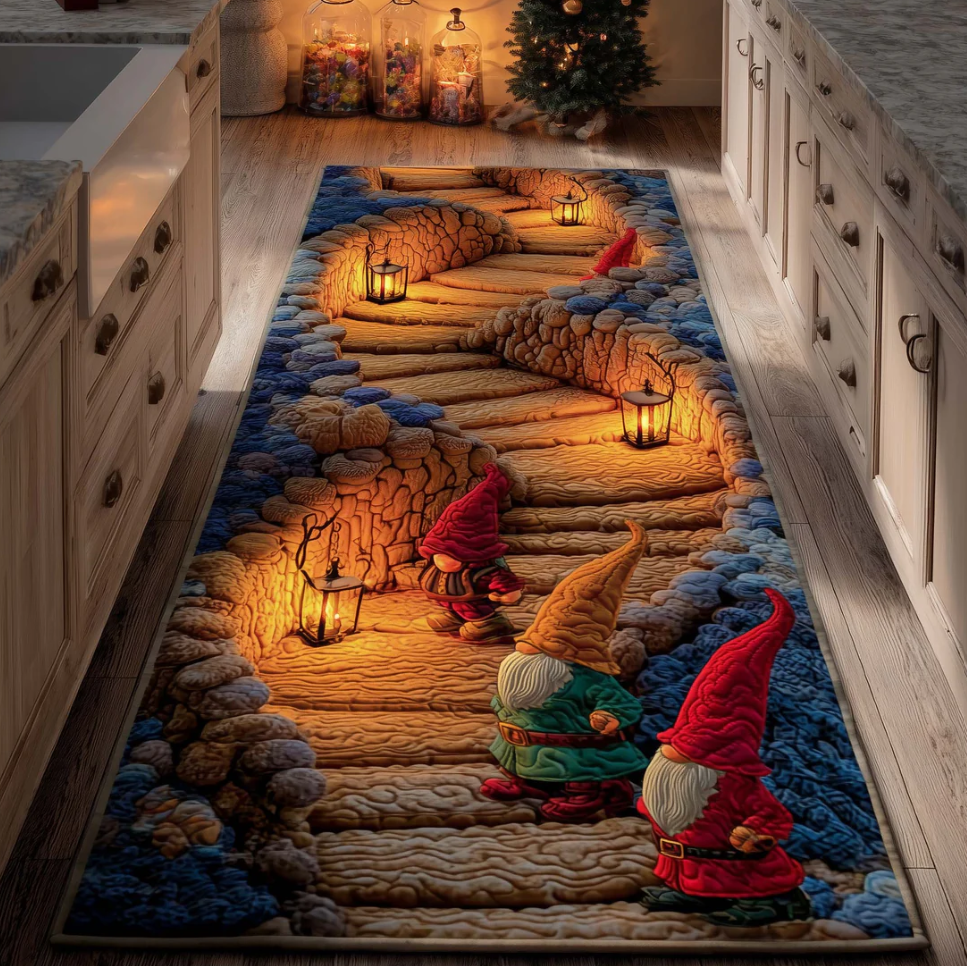 Immersive 3D Patterned Hallway Runner Rug with Animal & Nature Motifs Non-Slip Durable Polyester Floor Decor Mat