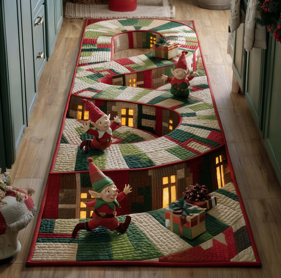 Immersive 3D Patterned Hallway Runner Rug with Animal & Nature Motifs Non-Slip Durable Polyester Floor Decor Mat