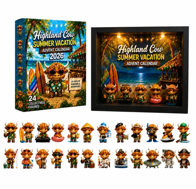 🔥 FLASH SALE 50% OFF - 🐮 Highland Cow Summer Vacation Advent Calendar 2026