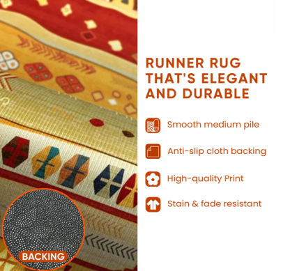 3D Stereoscopic Runner Carpet with Cat Bee Dragonfly Bear Turtle Polar Bear Patterns High-Density Polyester Non-Slip Wear-Resistant Washable Hallway Rug for Corridor Living Room Home Decor