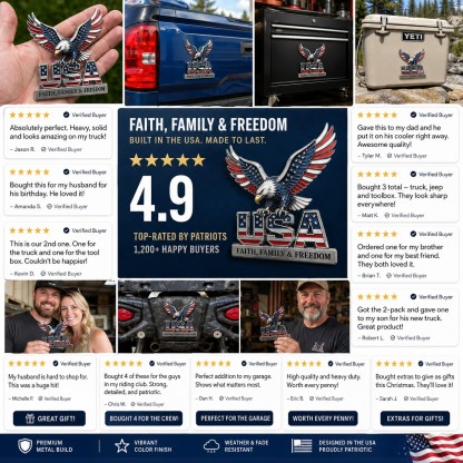 The best gift for patriots - ★American faith, family, and freedom★ metal badge
