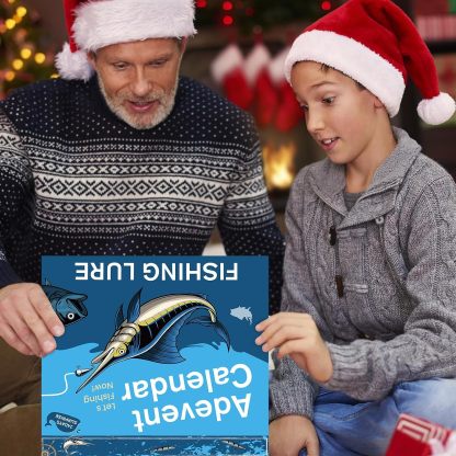 Fishing advent calendar 2026 Lure Set – Premium Xmas Surprise Fishing Bait Gift for Father, Grandpa, Brother, Boyfriend