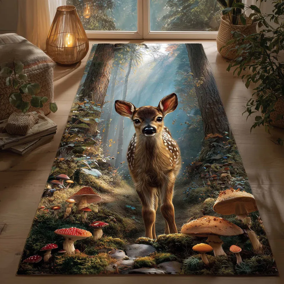3D Golden Glade Runner Rug  | Deer