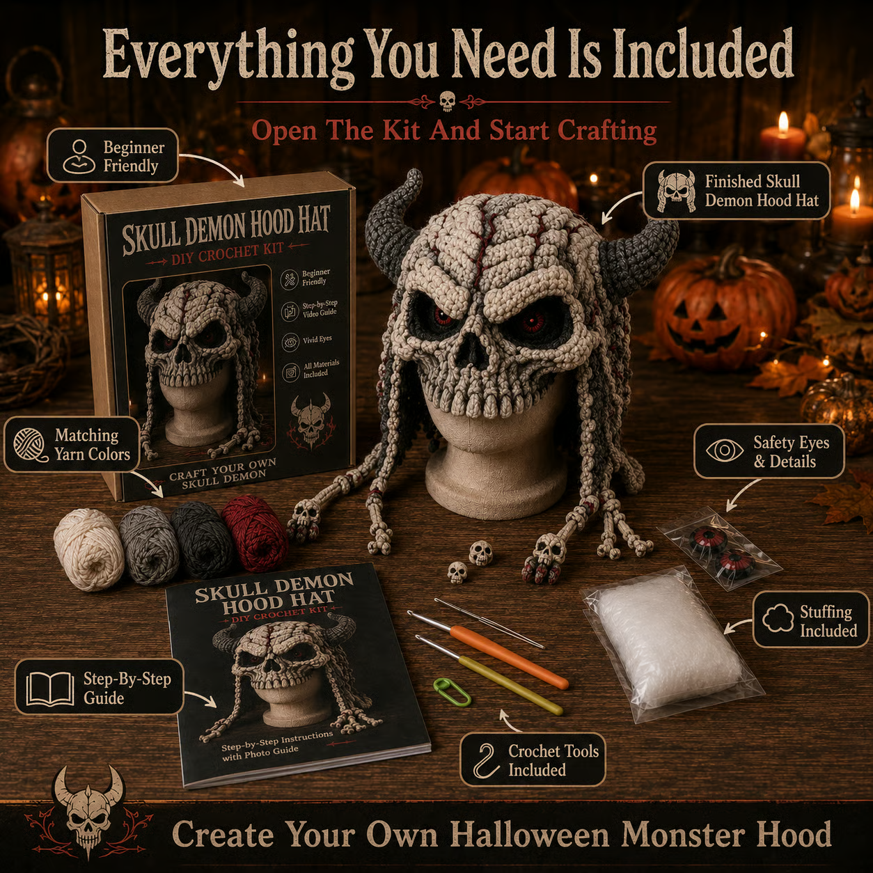 Halloween-Themed DIY Crochet Kit Series