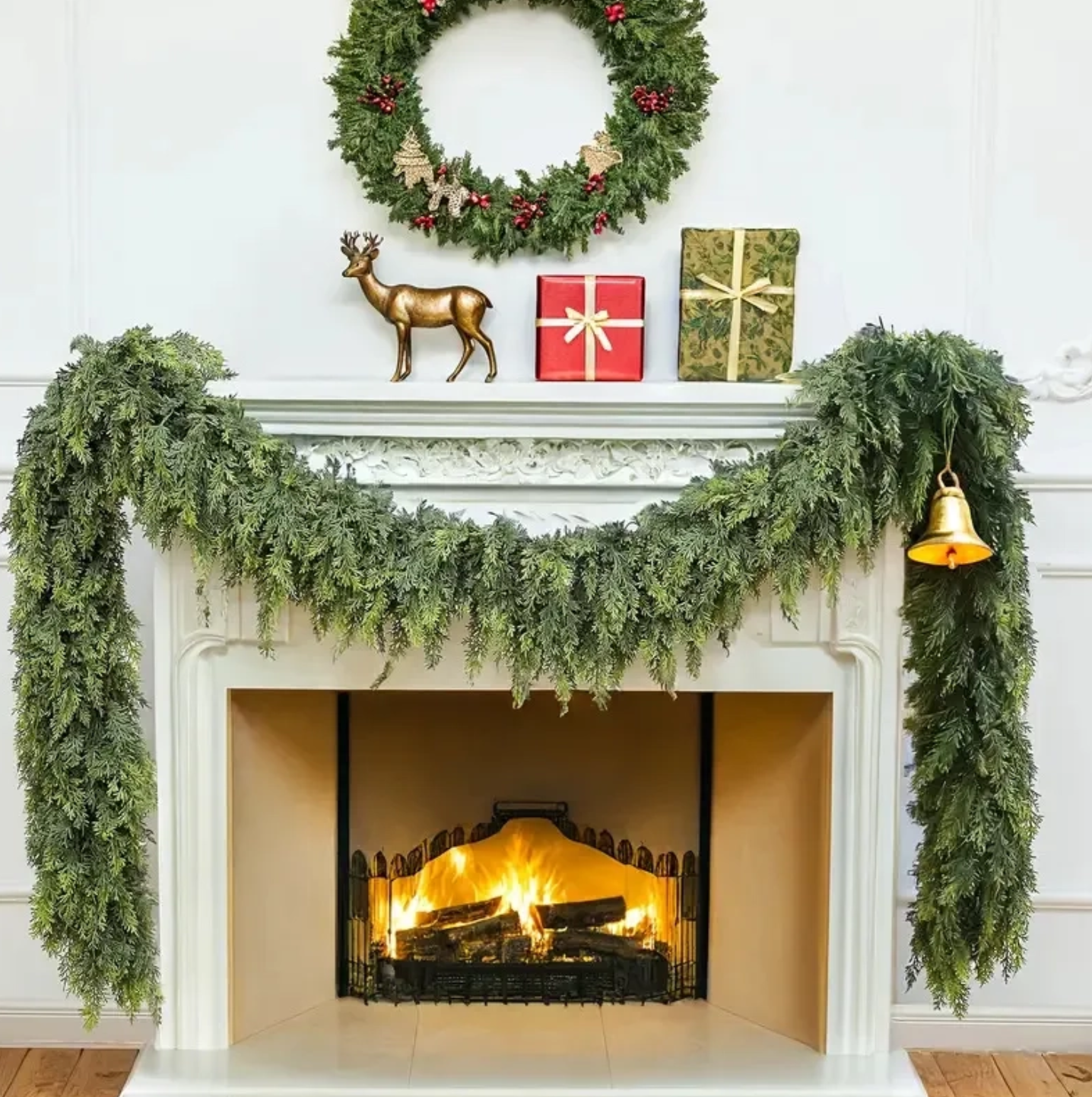 🎄💥BUY 1 GET 1 FREE (2 PCS) | Lifelike Winter Pine Greenery for Christmas Mantle, Table & Wall Decor