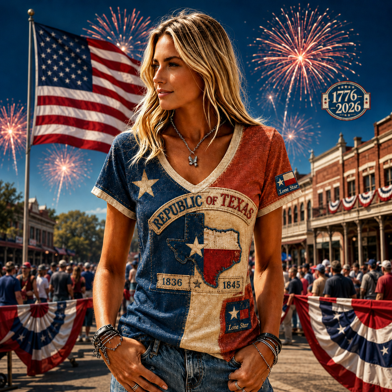 Women's V-Neck Tee – Celebrate Texas Pride in Style