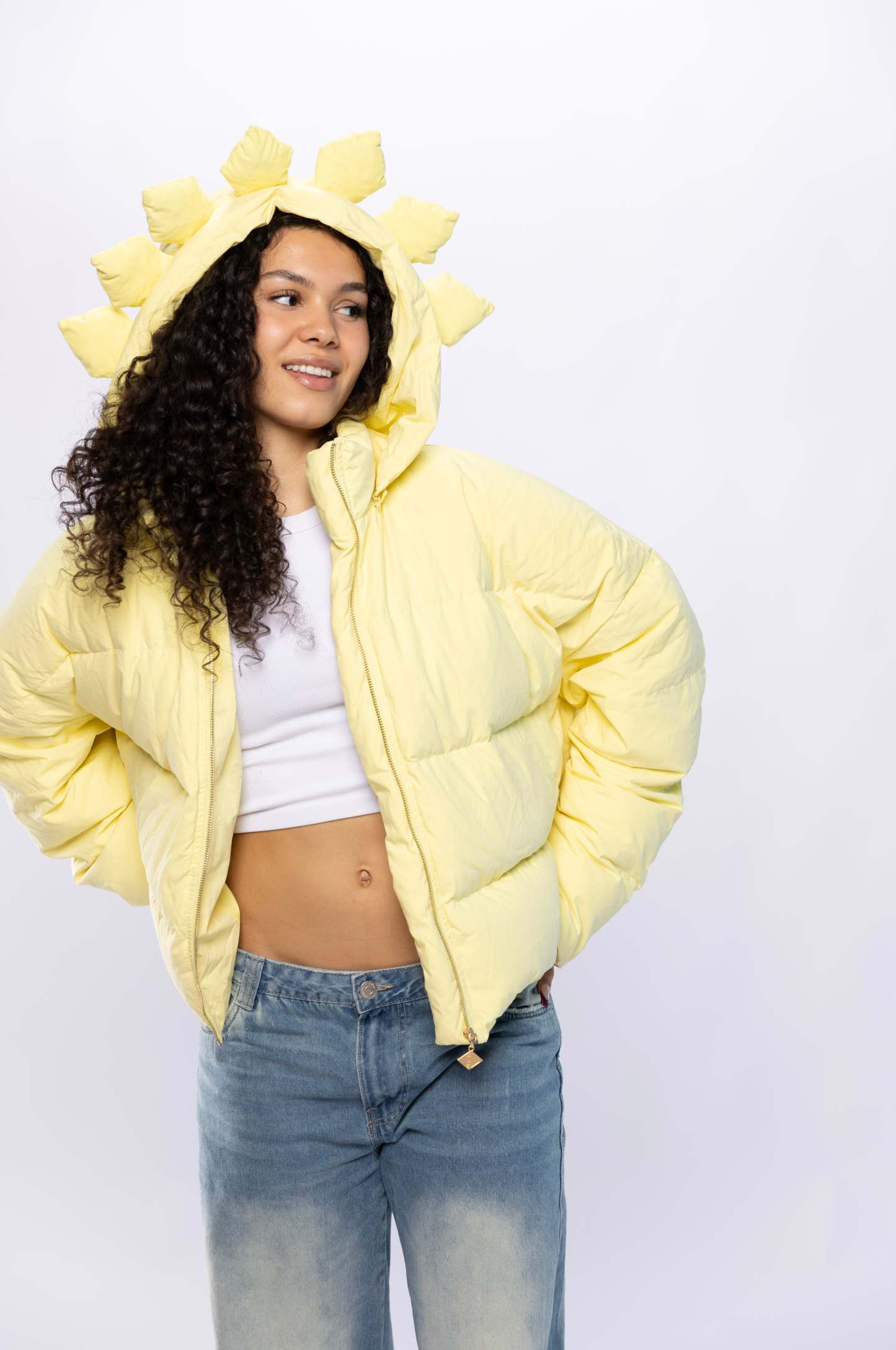AntiShadow Yellow Cropped Puffer (Unisex)