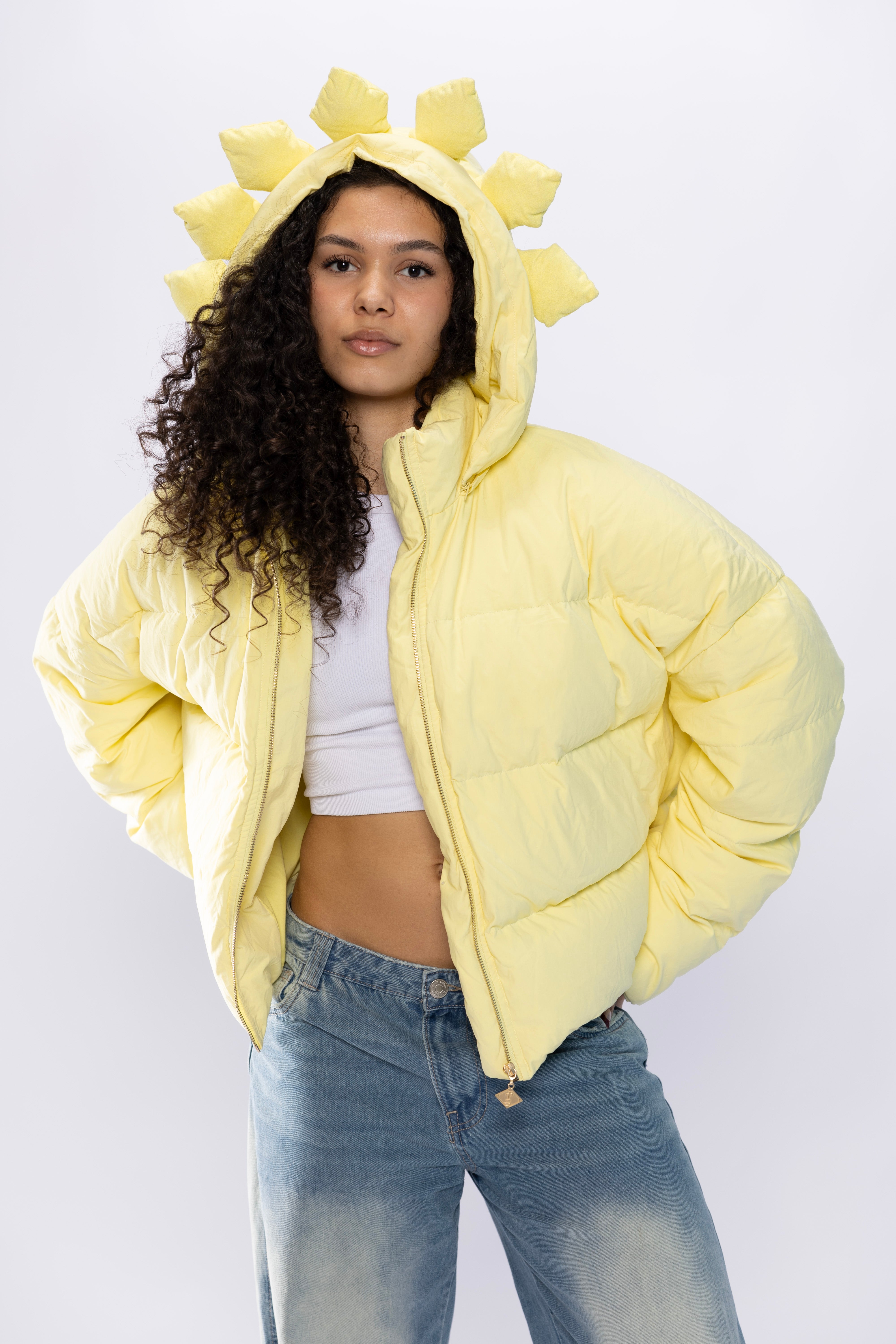 AntiShadow Yellow Cropped Puffer (Unisex)