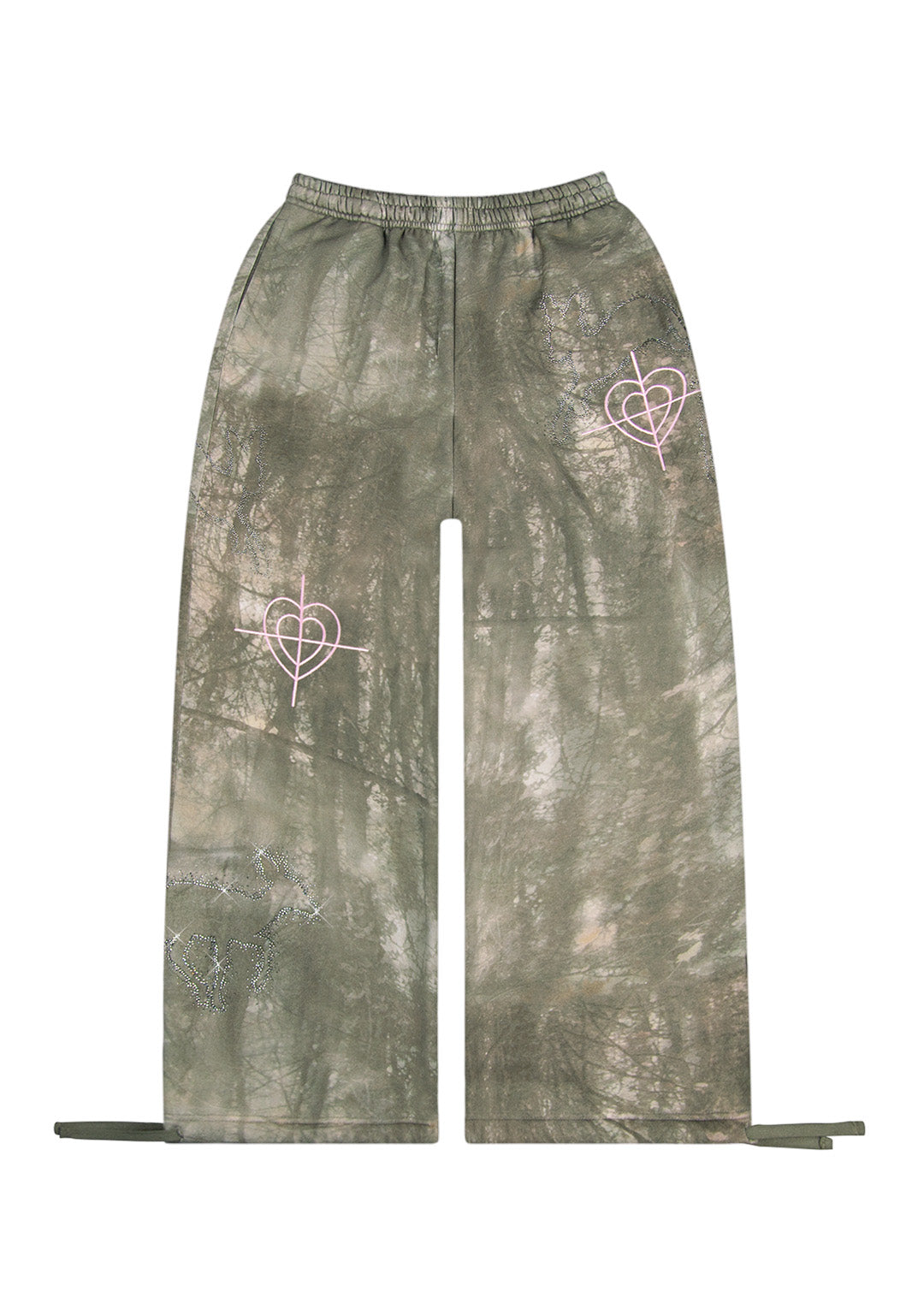 LOVESTRUCK RHINESTONE OVERSIZED SWEATPANTS CAMO