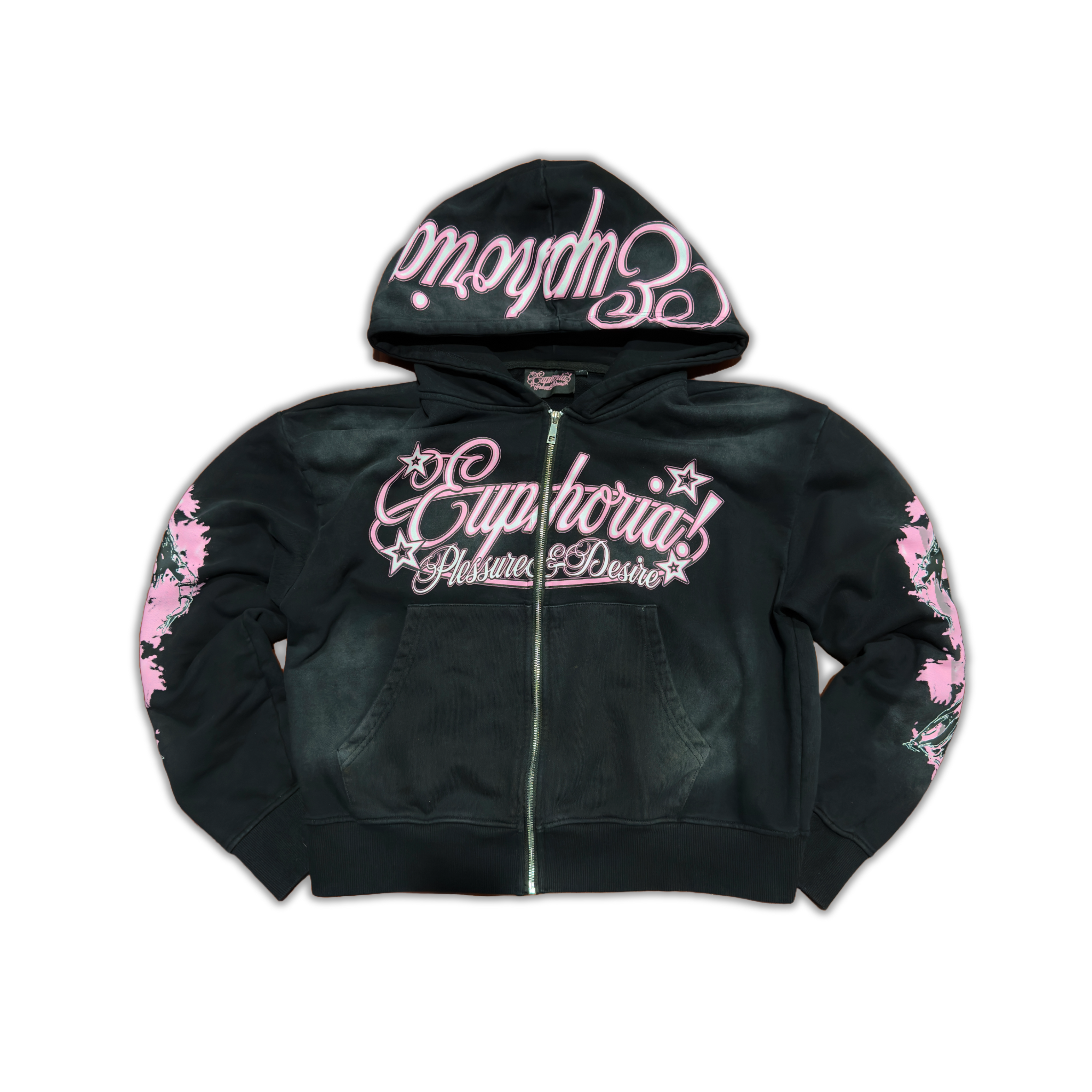 “Pleasure & Desire” Zip Up - Black