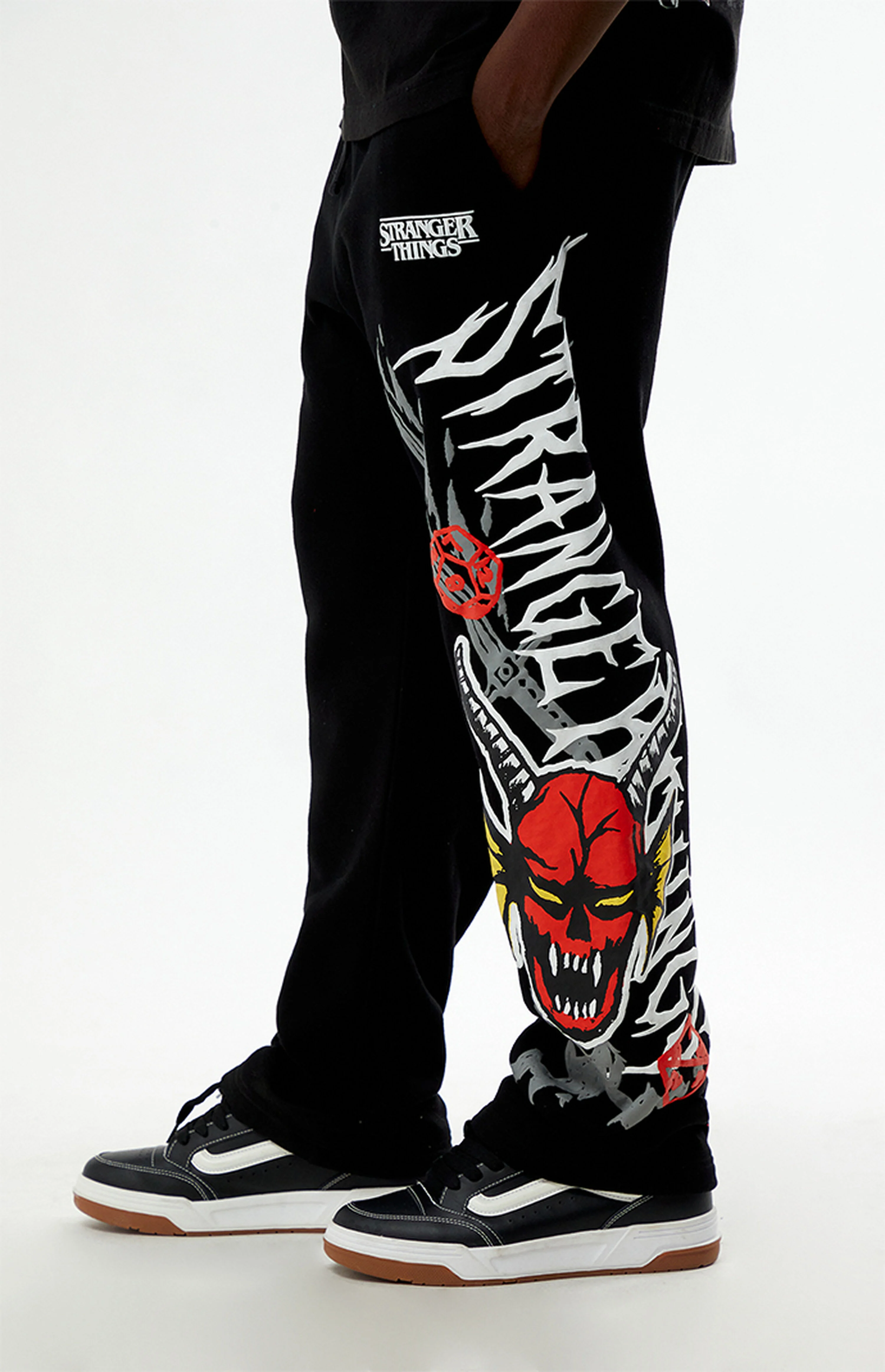Stranger Things Black Hellfire Club Baggy Sweatpants