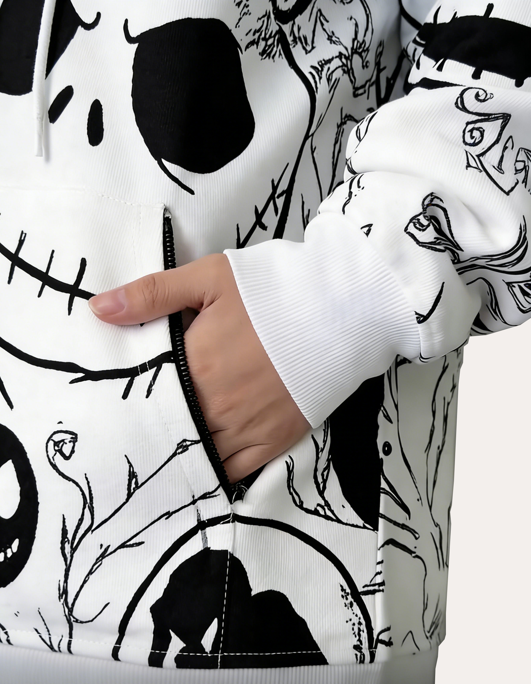 The Nightmare Before Christmas Off-White All-Over Graffiti Hoodie