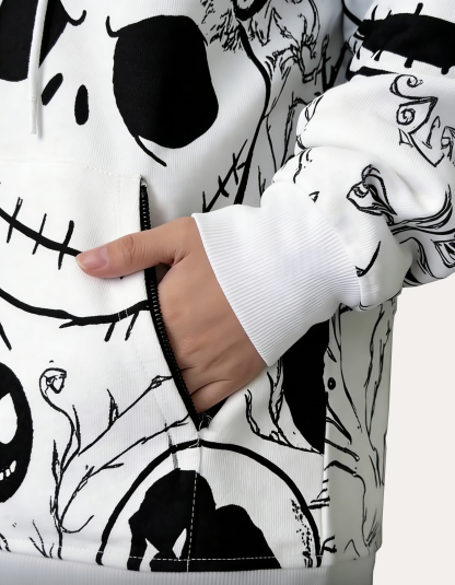 The Nightmare Before Christmas Off-White All-Over Graffiti Hoodie