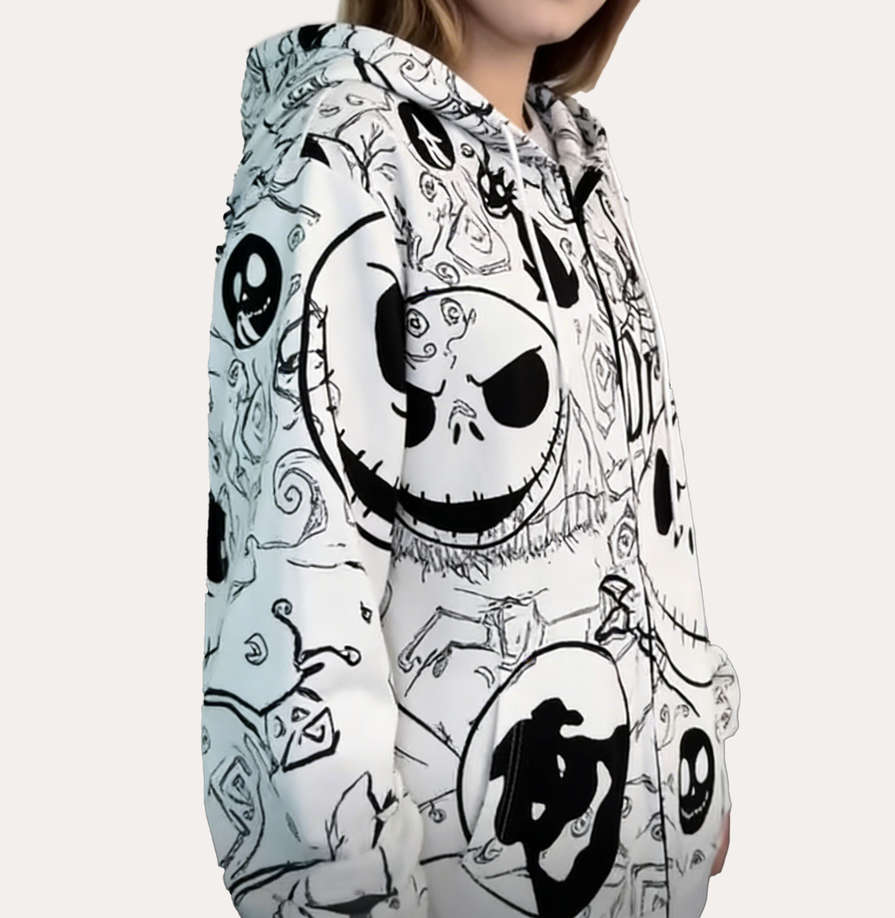 The Nightmare Before Christmas Off-White All-Over Graffiti Hoodie