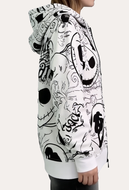The Nightmare Before Christmas Off-White All-Over Graffiti Hoodie