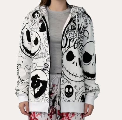 The Nightmare Before Christmas Off-White All-Over Graffiti Hoodie